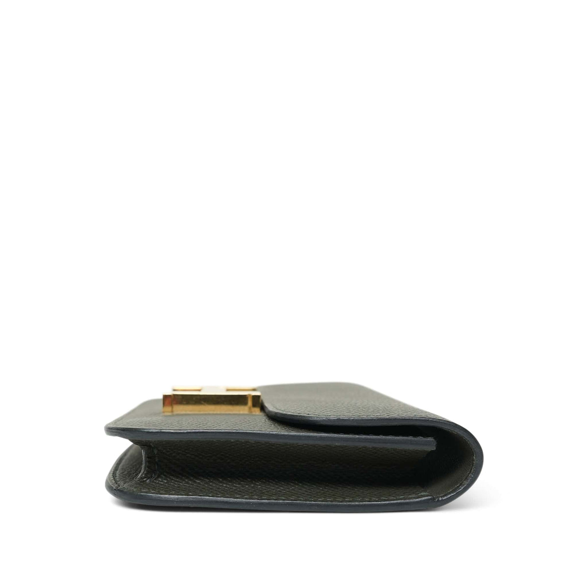 Constance Slim Wallet Vert De Gris Gold Plated Z Stamp