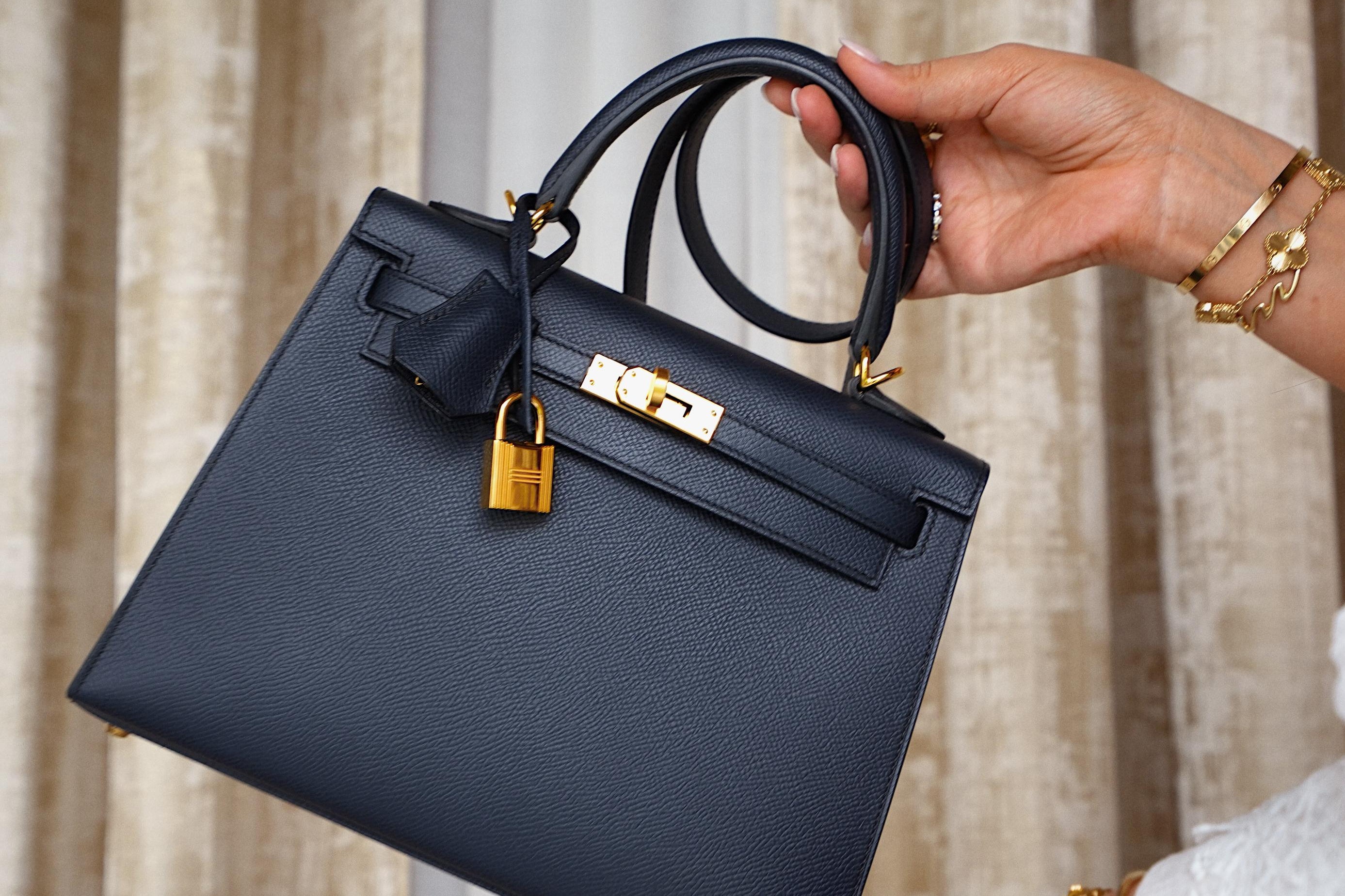 Product image 6 of 19: Kelly Sellier 25 Bleu Indigo Veau Epsom Gold Plated W Stamp