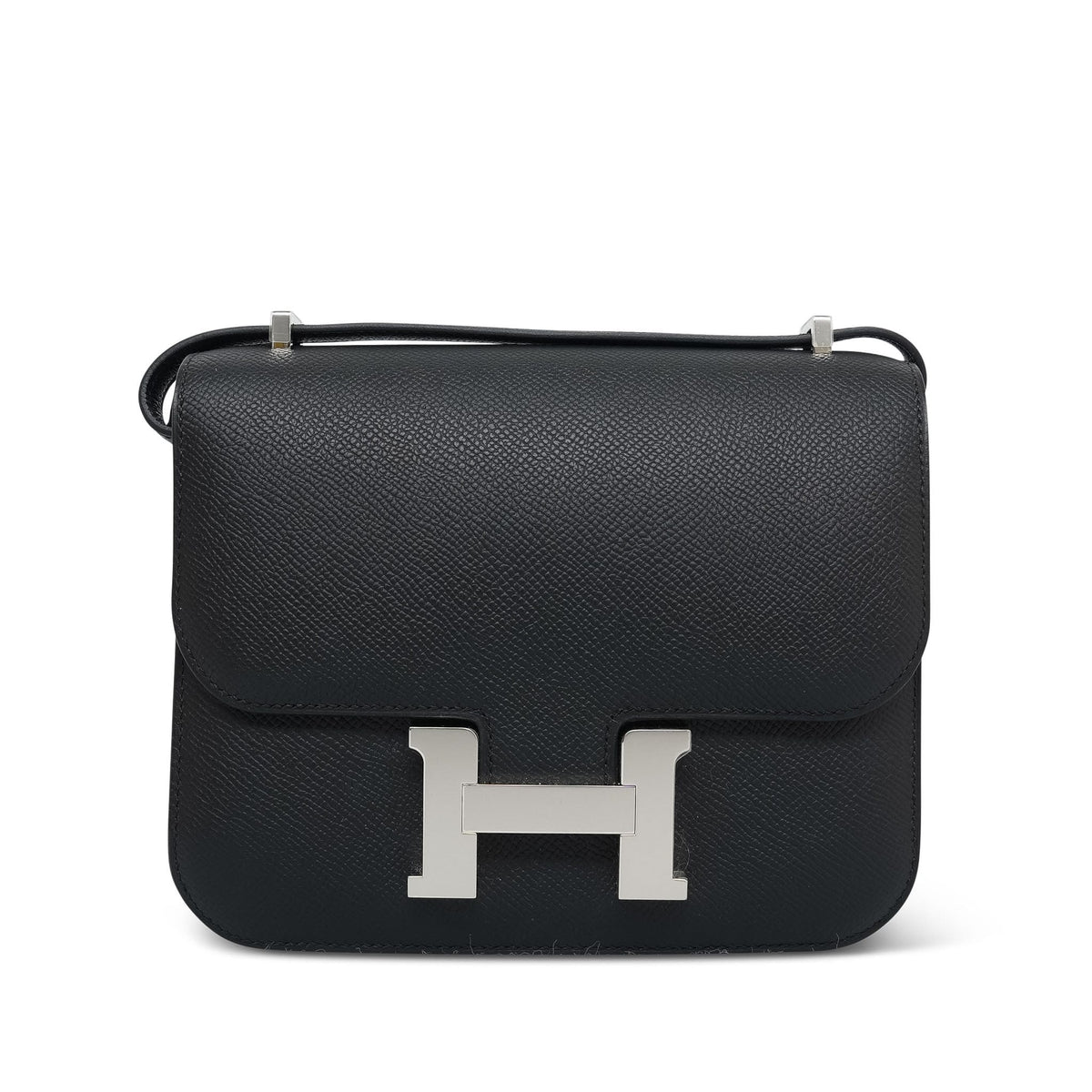 Constance 18 Black Epsom Palladium Plated K Stamp
