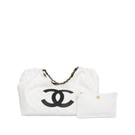 Product image 1 of 12: 26M White Black Denim Coco Beach Maxi Hobo Bag AGHW