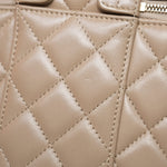 Product image 16 of 28: Beige Lambskin Quilted Top Handle Vanity Case LGHW
