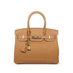 Product image 1 of 14: Birkin 30 Natural Sable Togo Gold Plated T Stamp