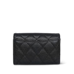 Product image 3 of 12: Black Caviar Quilted Classic Flap Card Holder Silver Hardware