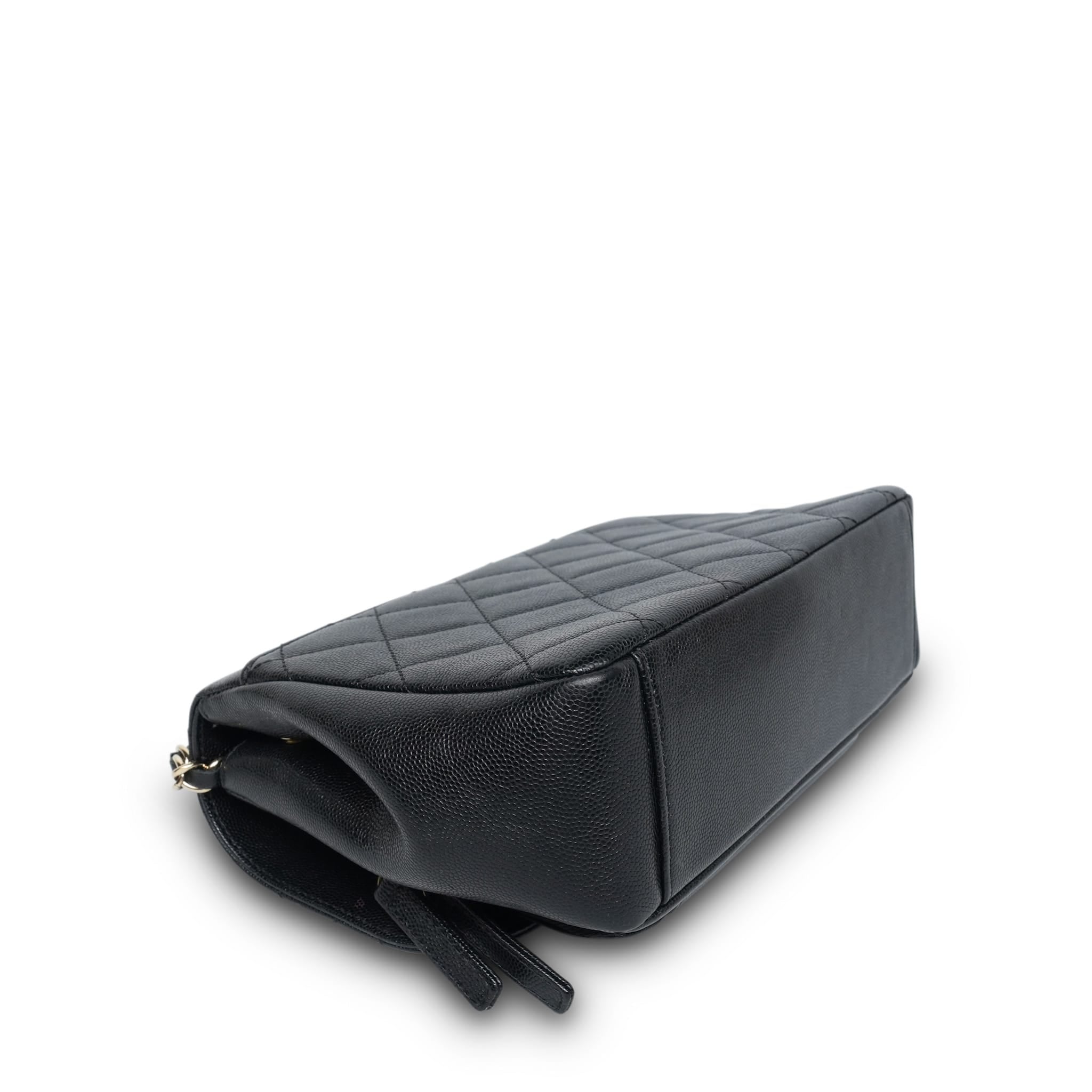 Product image 14 of 19: Black Caviar Quilted Business Affinity Flap Medium Light Gold Hardware