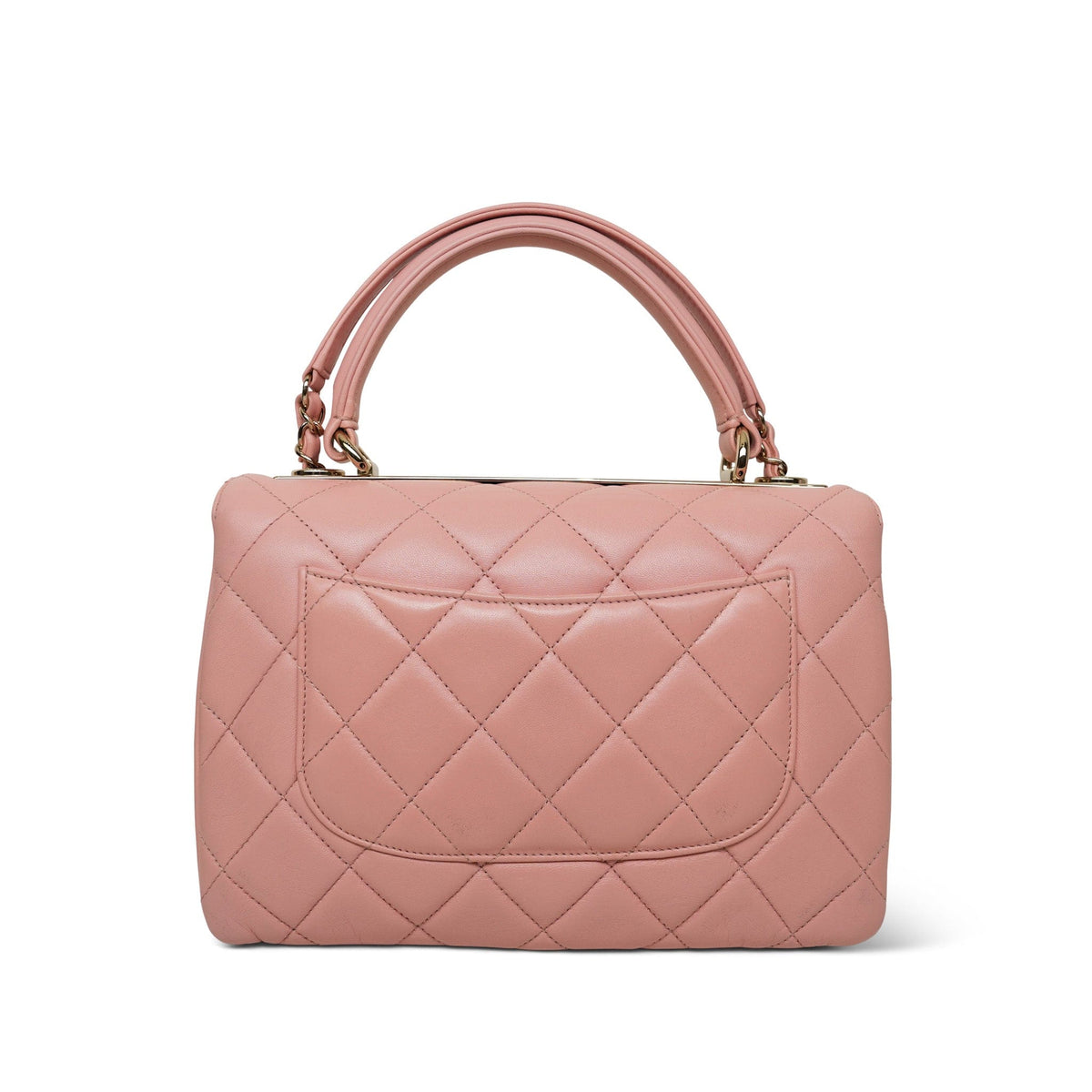 20P Pink Lambskin Quilted Trendy CC Small Light Gold Hardware