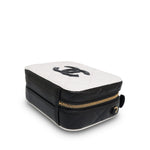 Product image 8 of 12: 26B White Black Caviar Quilted CC Filigree Vanity Case Small Gold Hardware