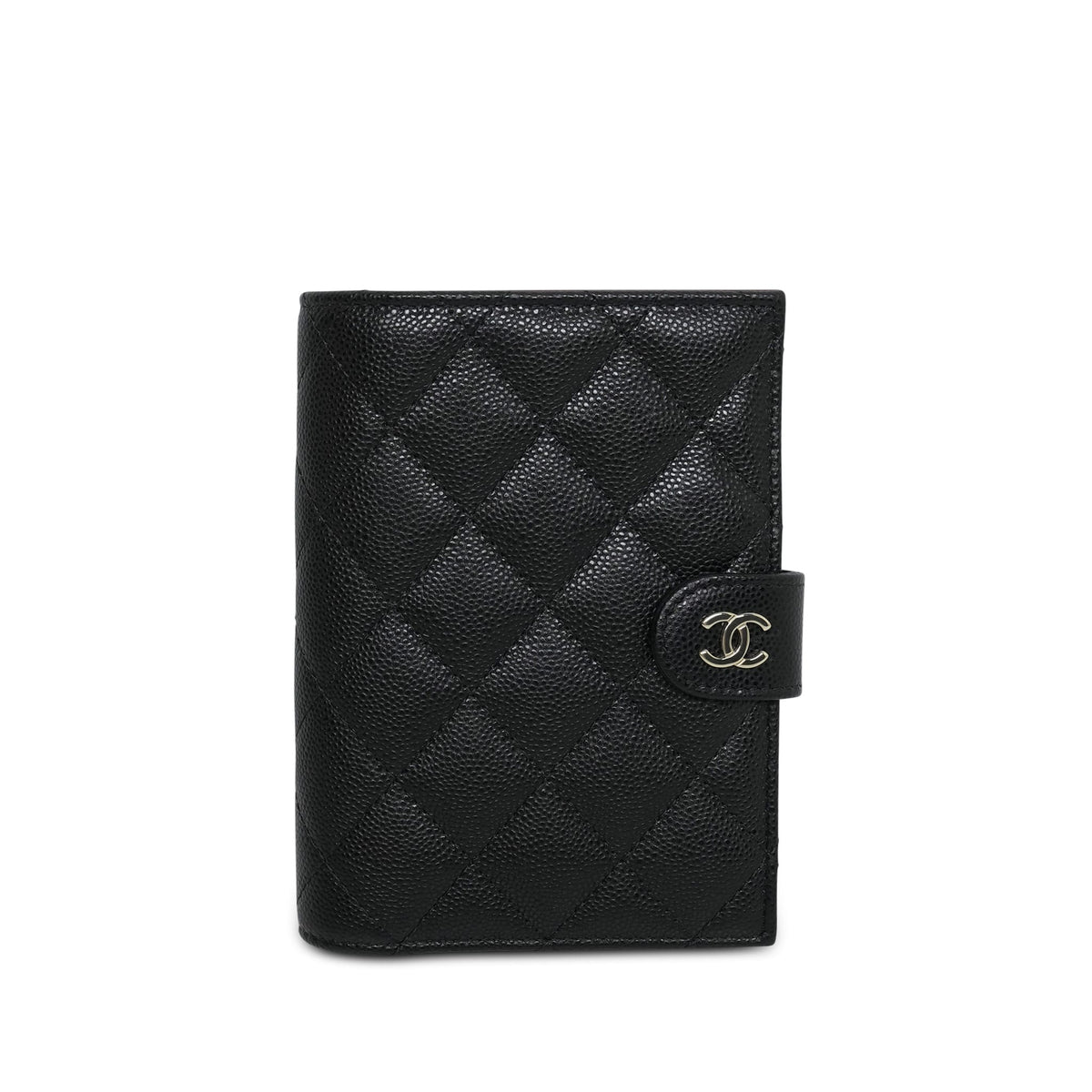 25K Black Caviar Quilted Classic Passport Holder LGHW