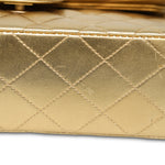 Product image 9 of 32: Gold Metallic Lambskin Quilted Classic Flap Small Aged Gold Hardware
