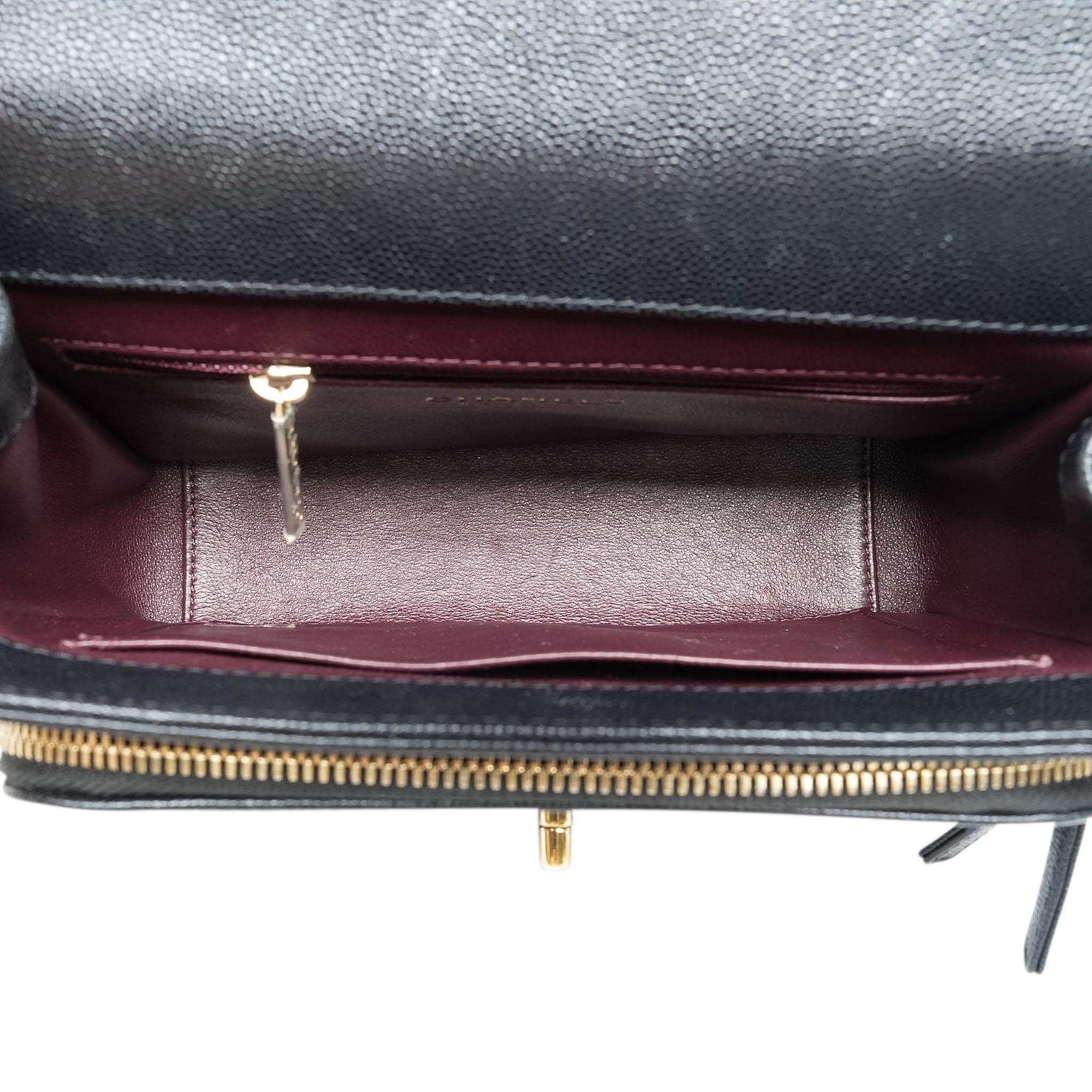 Product image 18 of 19: Black Caviar Quilted Business Affinity Flap Medium Light Gold Hardware