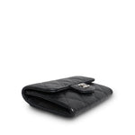 Product image 6 of 12: Black Caviar Quilted Classic Flap Card Holder Silver Hardware