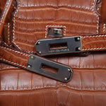 Product image 4 of 21: Birkin 30 Fauve Barenia Alligator Palladium Plated P Square Stamp
