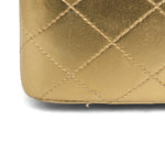 Product image 11 of 32: Gold Metallic Lambskin Quilted Classic Flap Small Aged Gold Hardware