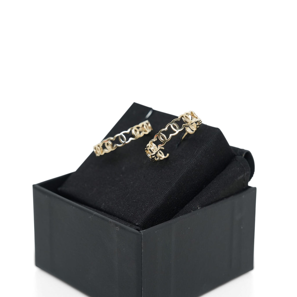 Gold CC Dangle Hoop Earrings