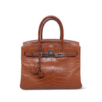 Product image 3 of 21: Birkin 30 Fauve Barenia Alligator Palladium Plated P Square Stamp