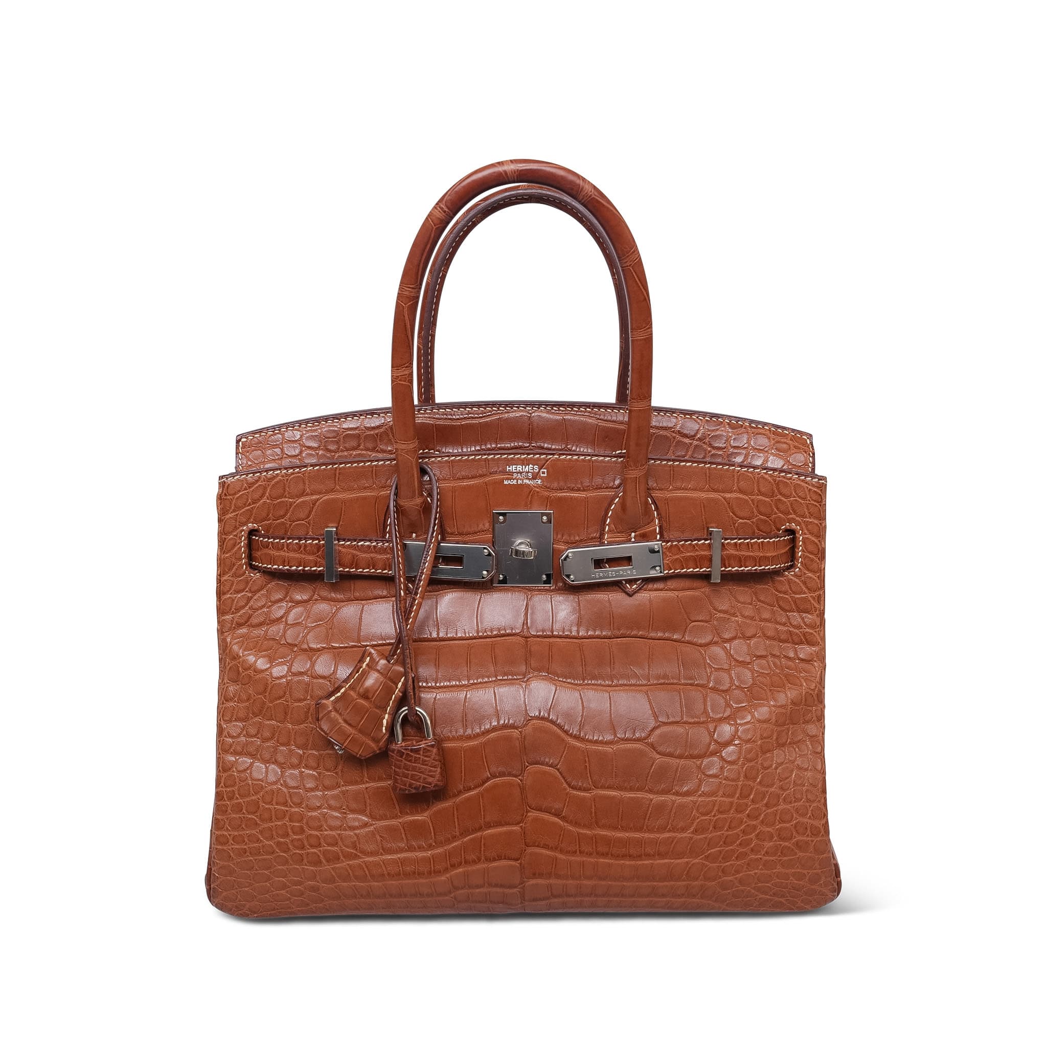 Product image 3 of 21: Birkin 30 Fauve Barenia Alligator Palladium Plated P Square Stamp