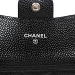 Product image 12 of 12: Black Caviar Quilted Classic Flap Card Holder Silver Hardware