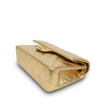Product image 14 of 32: Gold Metallic Lambskin Quilted Classic Flap Small Aged Gold Hardware