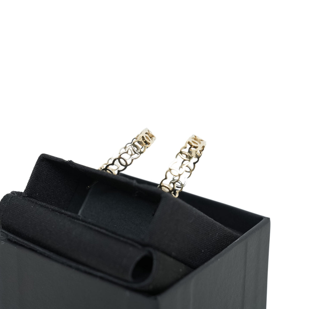 Gold CC Dangle Hoop Earrings