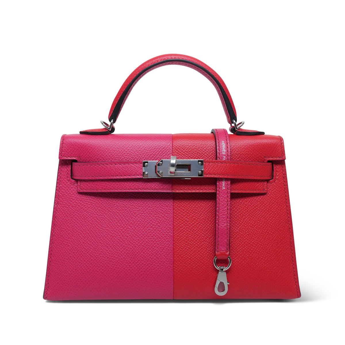 Mini Kelly Sellier Casaque Rouge De Coeur/Rose Extreme/Bleu Zanzibar Palladium Plated Y Stamp