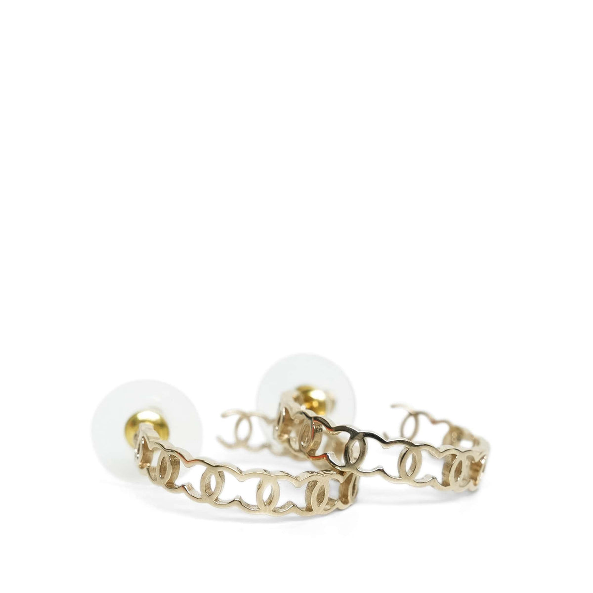 Gold CC Dangle Hoop Earrings