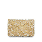 Product image 5 of 15: 15C Metallic Gold Lambskin Pearl Embellished Slim Flap Bag AGHW