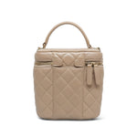 Product image 5 of 28: Beige Lambskin Quilted Top Handle Vanity Case LGHW