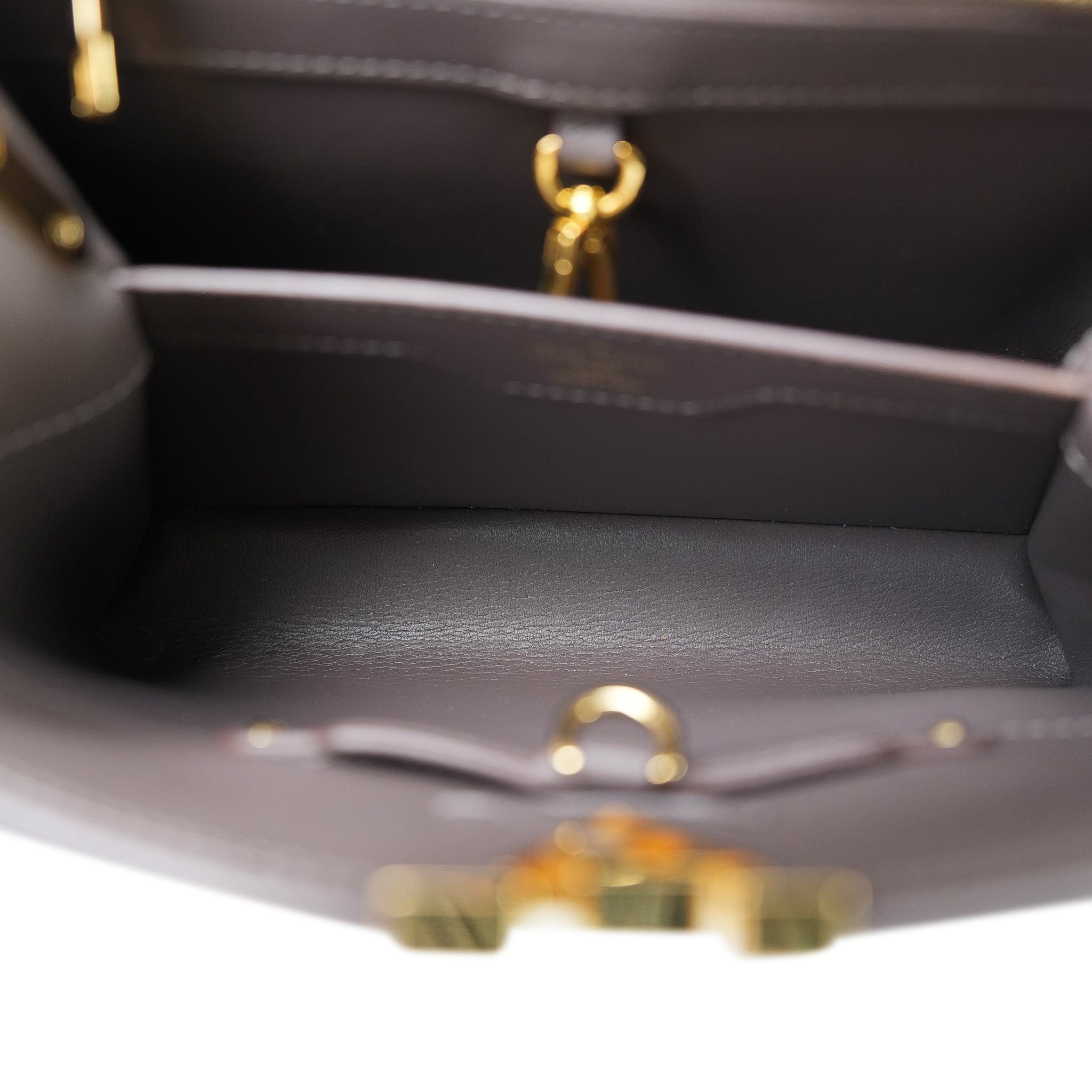 Louis Vuitton Capucines BB Brown/White Mink Taurillon Gold