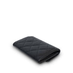 Product image 10 of 12: Black Caviar Quilted Classic Flap Card Holder Silver Hardware