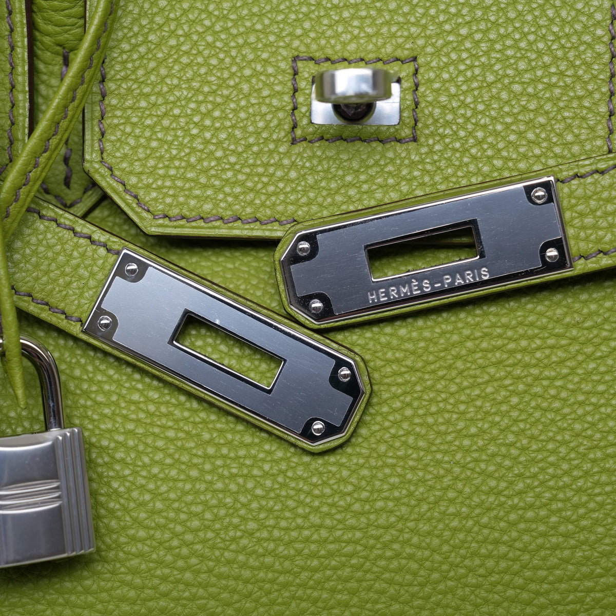 Birkin 30 Vert Anis Togo Palladium Plated M Square Stamp