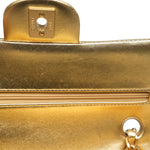 Product image 28 of 32: Gold Metallic Lambskin Quilted Classic Flap Small Aged Gold Hardware