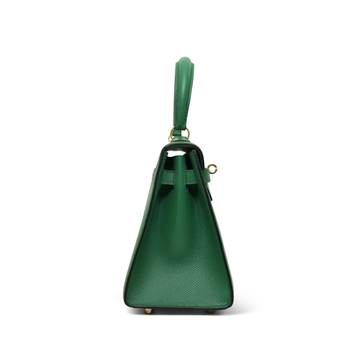 Mini Kelly Sellier 20 Vert Clair Courchevel Gold Plated Y Circle Stamp