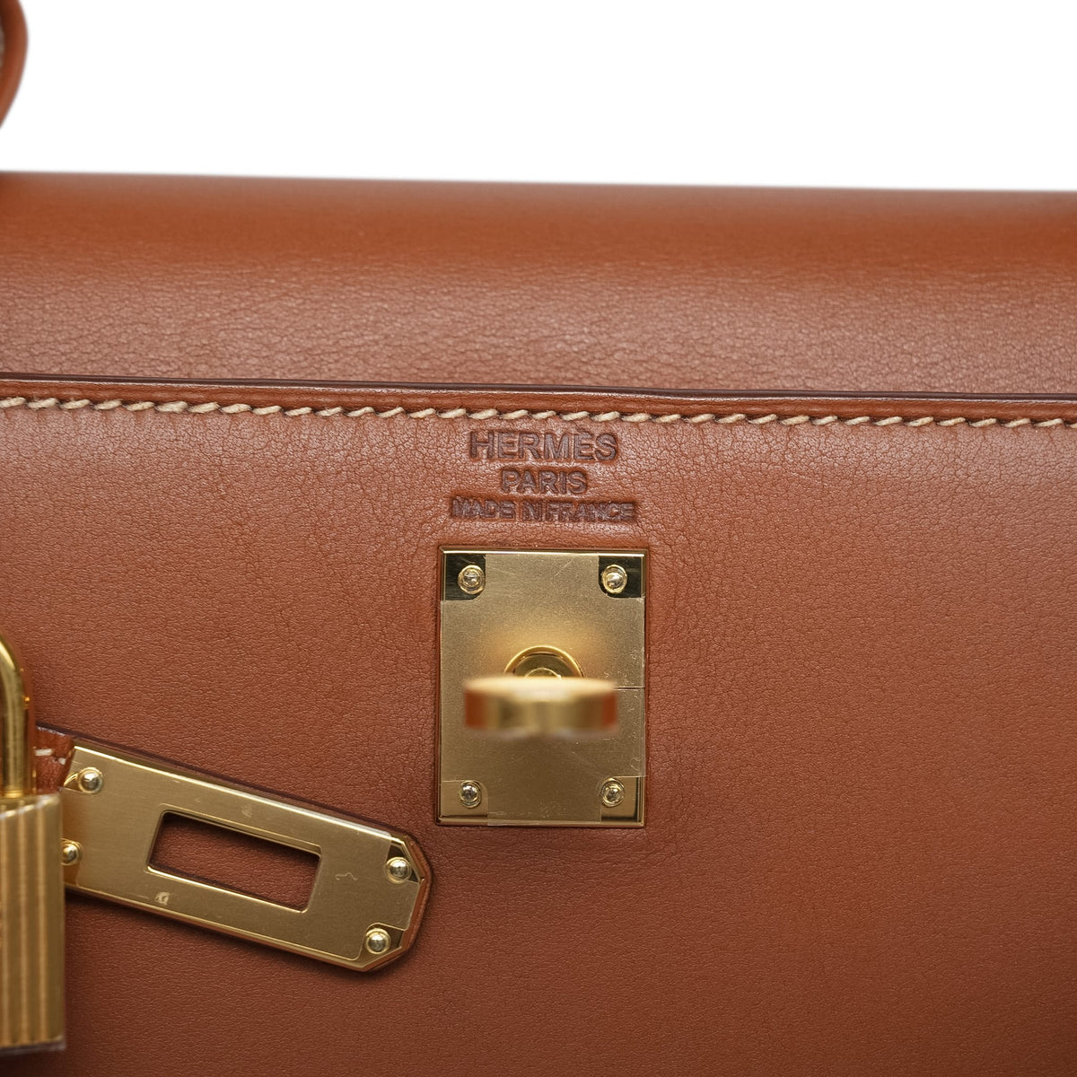 Kelly Sellier 25 Fauve Barenia Gold Plated C Stamp