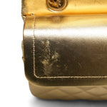 Product image 26 of 32: Gold Metallic Lambskin Quilted Classic Flap Small Aged Gold Hardware