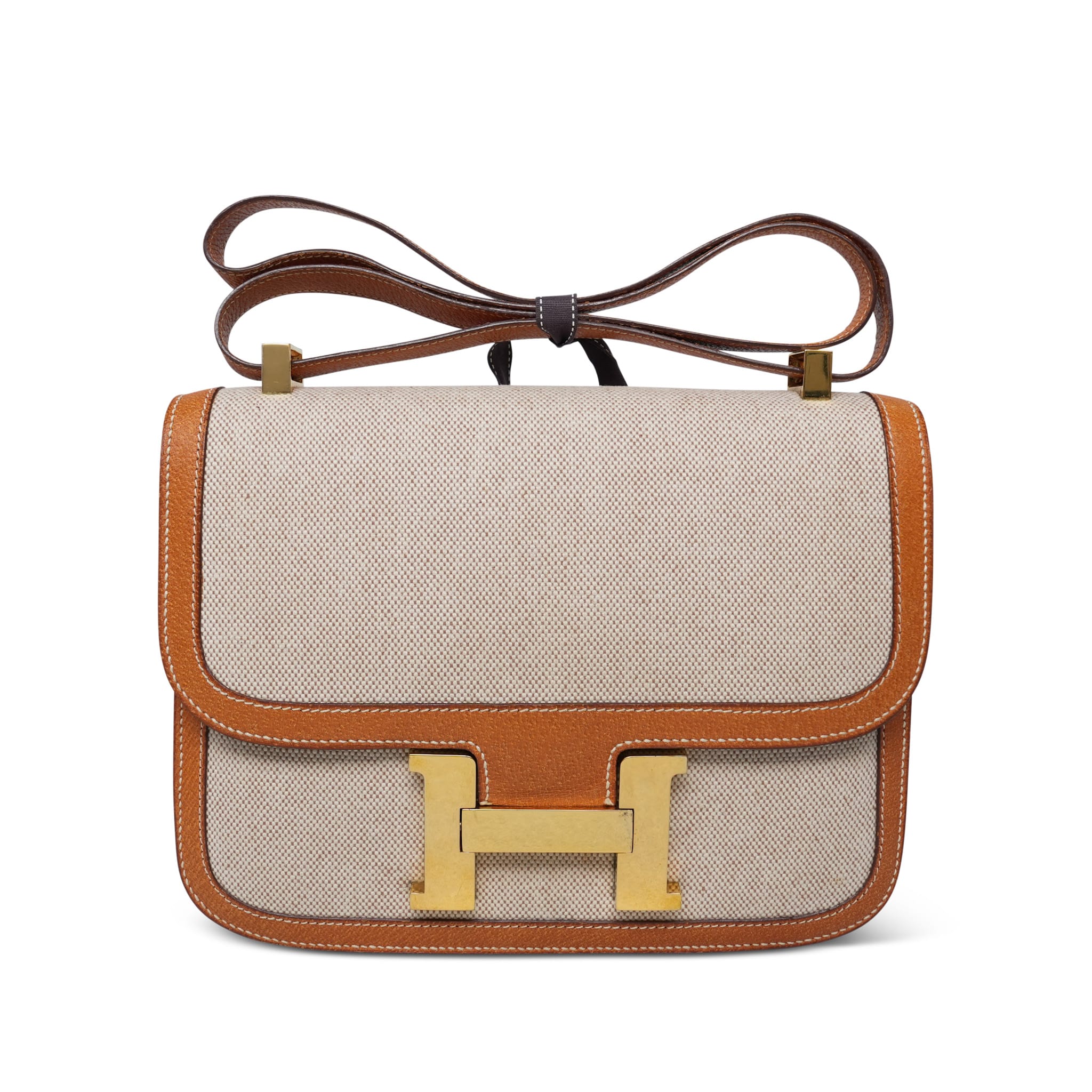 Product image 1 of 33: Constance 23 Gold Peau Porc/Toile Gold Plated M Circle Stamp