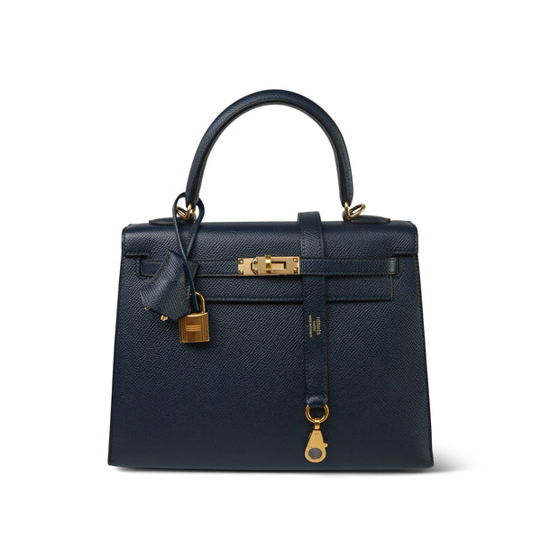 Kelly Sellier 25 Bleu Indigo Epsom Gold Plated Y Stamp – REDELUXE