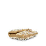 Product image 9 of 15: 15C Metallic Gold Lambskin Pearl Embellished Slim Flap Bag AGHW