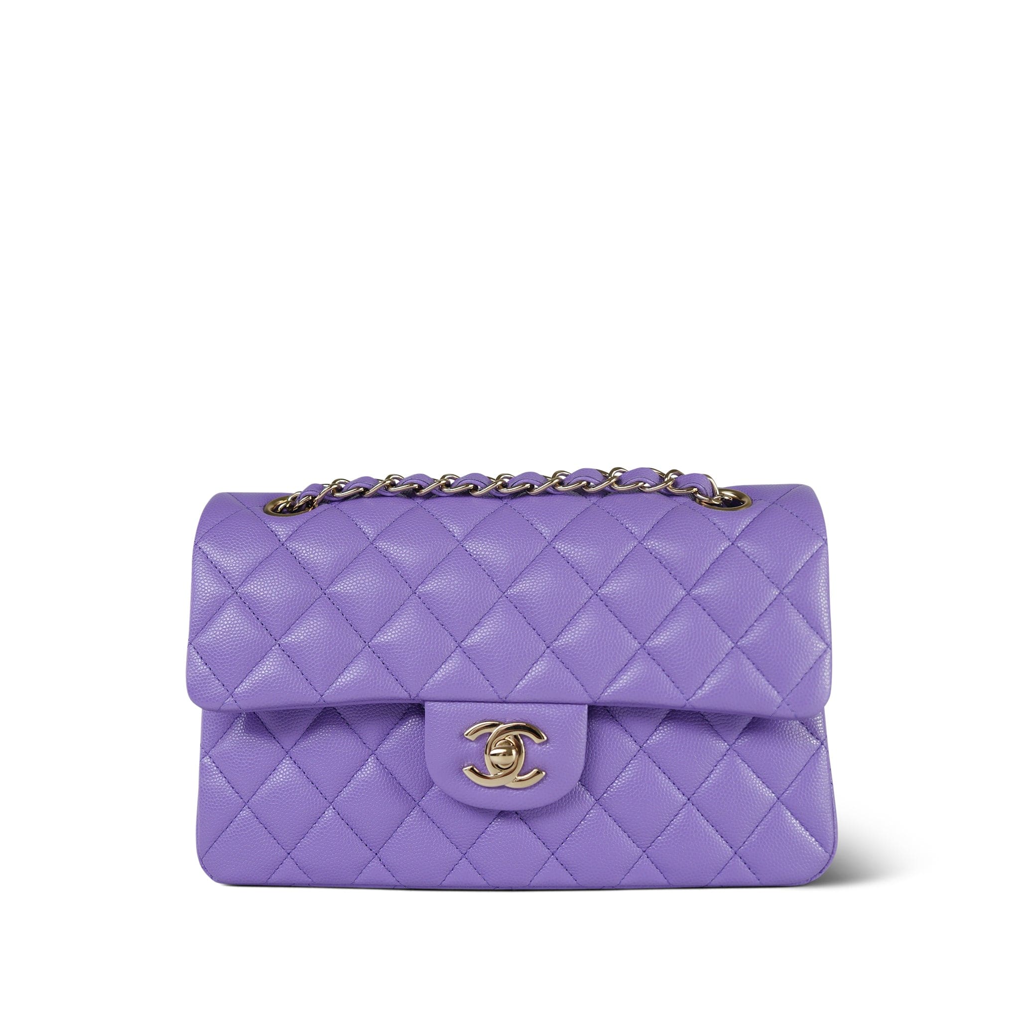 【ヴィンテージ】Rank:S☆Chanel llic Blue Series18 Medium Chanel 22 small handbag, Shiny calfskin & gold-tone metal