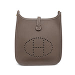 Product image 5 of 16: Evelyne Amazone 16 TPM Etoupe/Bleu Indigo Taurillon Clemence Gold Plated U Stamp