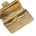 Product image 20 of 32: Gold Metallic Lambskin Quilted Classic Flap Small Aged Gold Hardware
