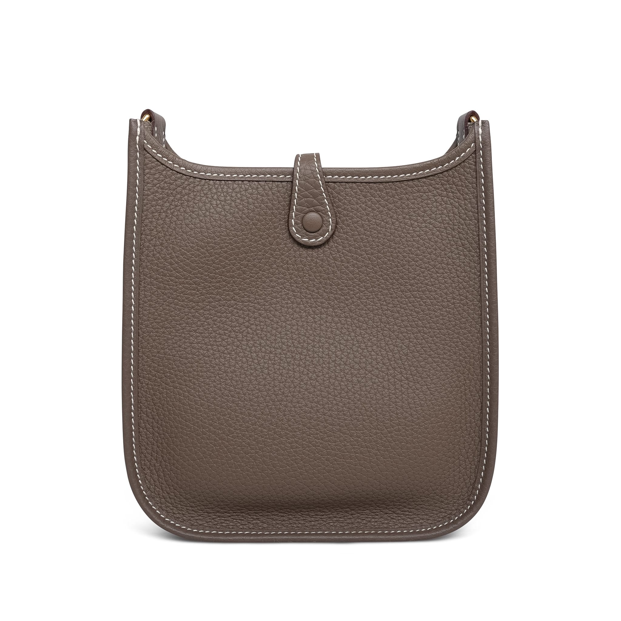 Product image 8 of 16: Evelyne Amazone 16 TPM Etoupe/Bleu Indigo Taurillon Clemence Gold Plated U Stamp