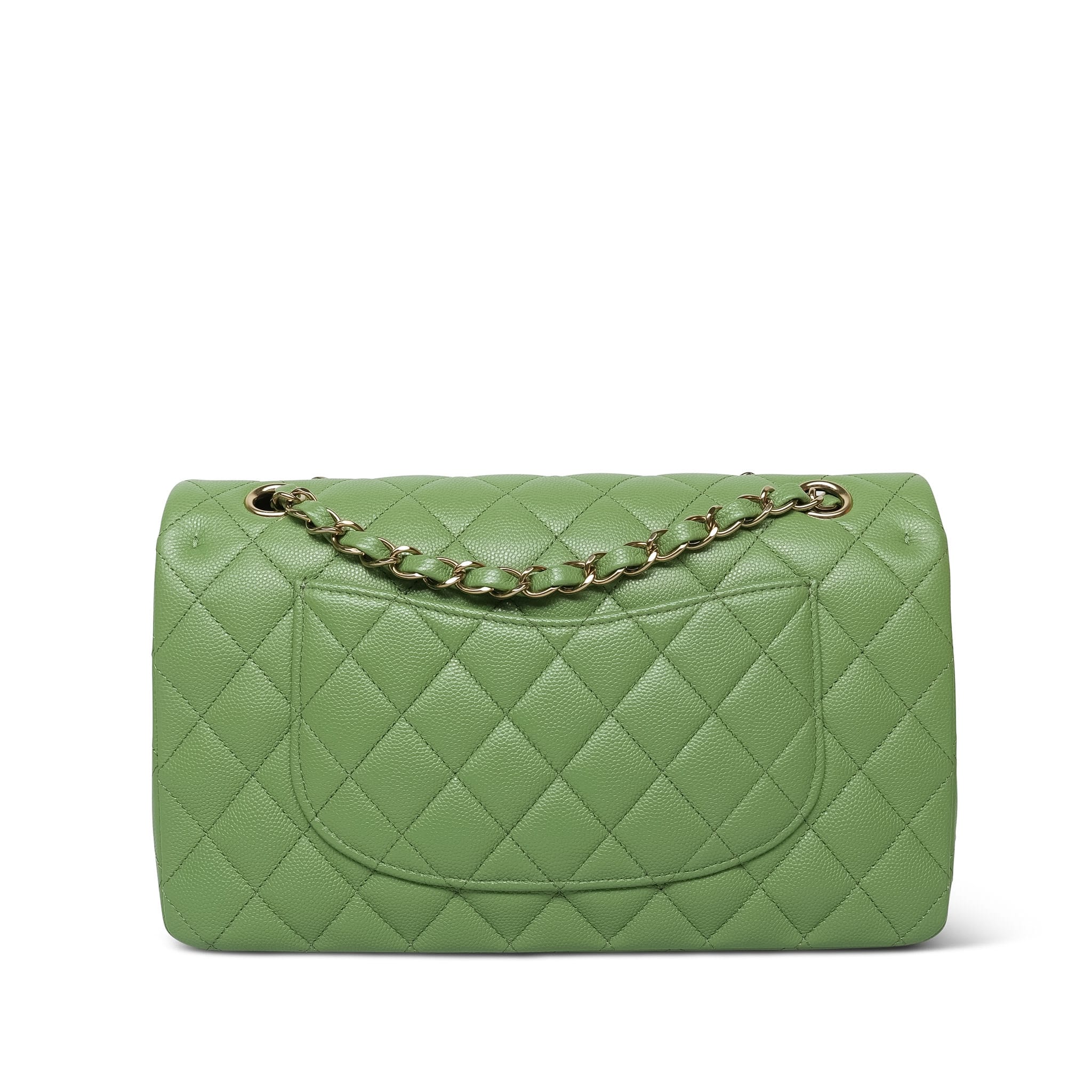 Product image 4 of 16: Pistachio Green Caviar Quilted Classic Flap Medium LGHW