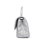 Product image 5 of 14: Silver Metallic Caviar Quilted Coco Handle Small Silver Hardware