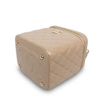 Product image 11 of 28: Beige Lambskin Quilted Top Handle Vanity Case LGHW