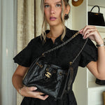 Product image 6 of 17: Black Calfskin Quilted 25 Hobo Bag Mini MHW