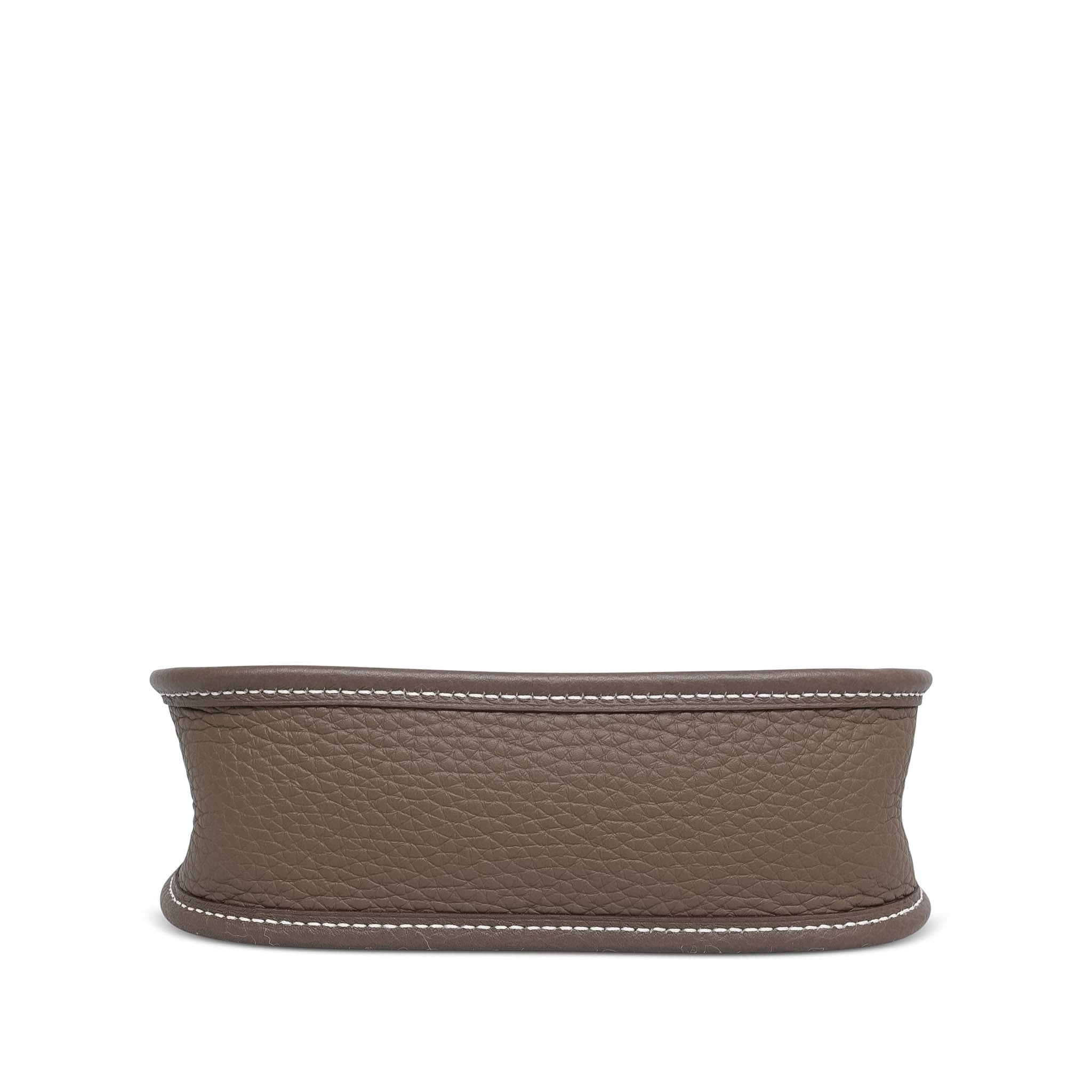 Product image 11 of 16: Evelyne Amazone 16 TPM Etoupe/Bleu Indigo Taurillon Clemence Gold Plated U Stamp