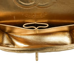 Product image 17 of 32: Gold Metallic Lambskin Quilted Classic Flap Small Aged Gold Hardware