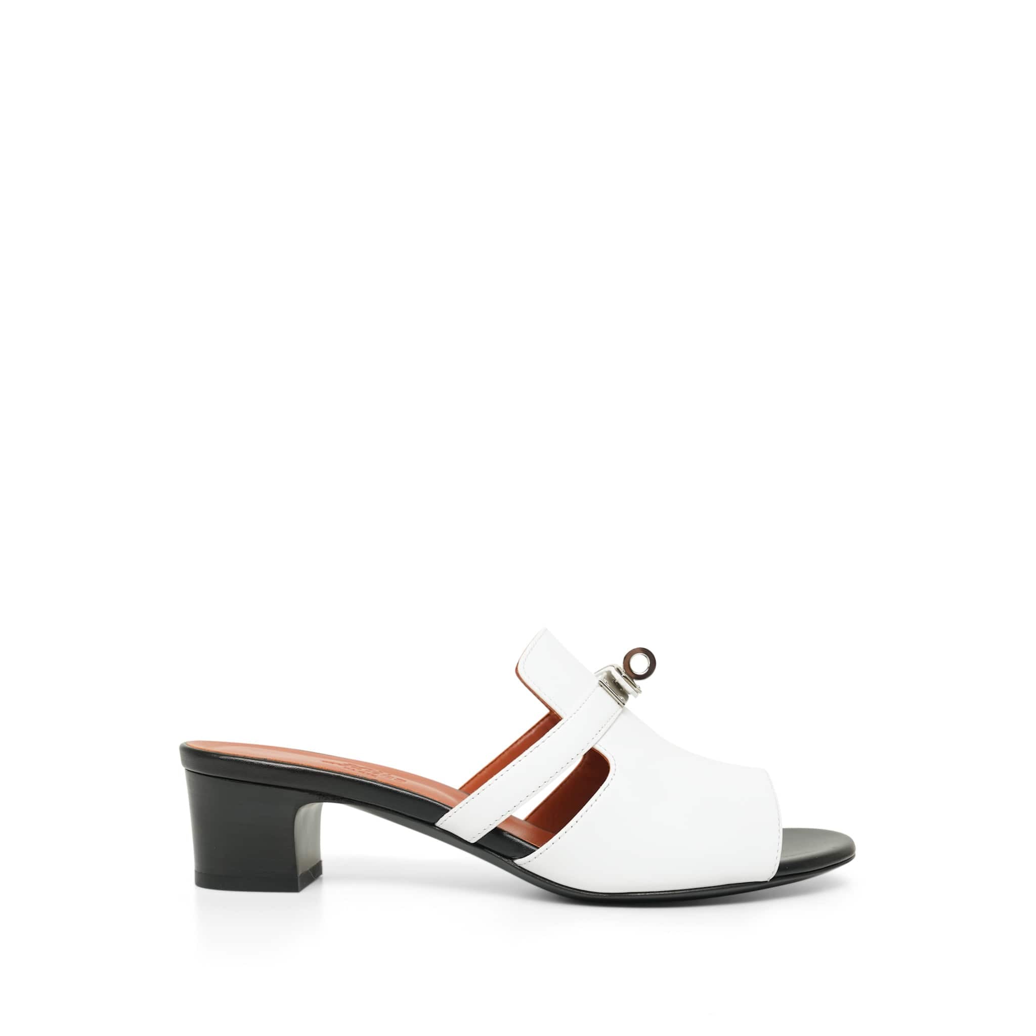 Hermès White Calfskin Candy Sandals Size 37.5 – REDELUXE