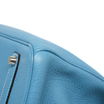 Product image 13 of 16: Birkin 35 Bleu Jean Togo Palladium Plated O Square Stamp
