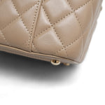 Product image 25 of 28: Beige Lambskin Quilted Top Handle Vanity Case LGHW