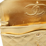 Product image 23 of 32: Gold Metallic Lambskin Quilted Classic Flap Small Aged Gold Hardware